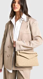 Fold Over Kettinggreep Crossbodytas, Taupe - ONE SIZE