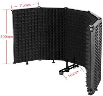 Foldable Adjustable Sound Absorbing Vocal Recording Panel Portable Acoustic Isolation Microphone Shield Sound-proof Plate