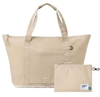 Foldable Carry-all Tote Bag - 5 Colors Light Beige
