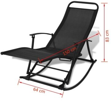 Foldable Garden Rocking Chair Black