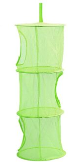 Foldable Hanging Mesh Storage Basket Net Organizer Bag Baby Shower Toy Hanging Bathroom Bag Dirty Clothes Laundry Basket #LR1 groen