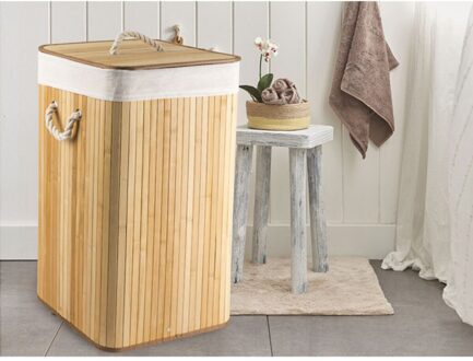 Foldable Laundry Basket 35x35x60 Folding Bamboo Bathroom Dirty Laundry Basket toy basket storage basket organizer storage