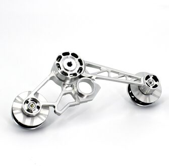 Folding Bike Brompton Chain Tensioner 2-3-6 Speed Bicycle Rear Derailleur Tensioner Aluminum Alloy Chain Tensioner for Brompton Tensioner zilver