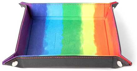 Folding Dice Tray Velvet Watercolor Rainbow