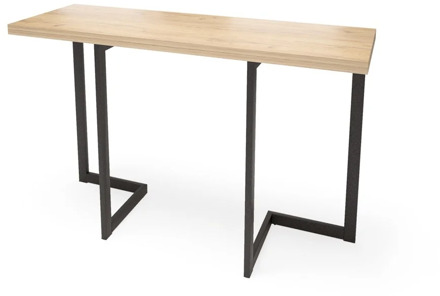 Folding dining table-console "Loft Arlen 2"- oak Gold craft, 1200*380/760*760 mm