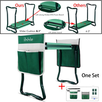 Folding Garden Kneeler and Seat Stainless Steel Tool with Bag EVA Kneeling Pad Foldable Garden Benches Gardening Tools