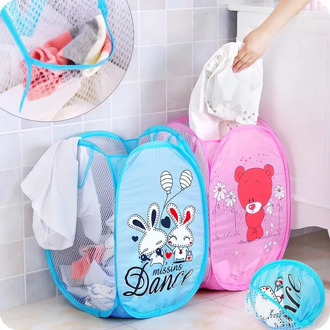 Folding Hamper laundry basket Cartoon Dog Sorting Basket Mesh Toy Dirty Storage Box Children's Toys Sundries Storage Box