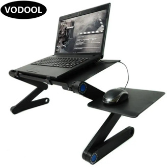 Folding Laptop Desk Adjustable Laptop Table Stand Portable Laptop Notebook Lap PC Desk Table With Mouse Pad for Sofa Bed