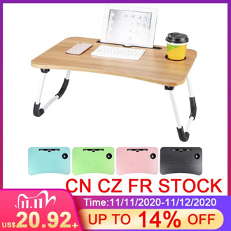 Folding Laptop Table with Slot Hole Computer Table College Student Dormitory for Bed Sofa Study Desk Bed Table escritorio