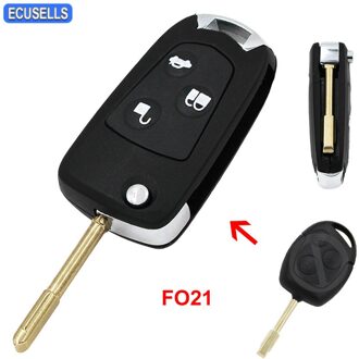 Folding Remote Key Shell Case Flip Smart Autosleutel Behuizing Cover Voor Ford Focus Festiva Ka Mondeo Transit Connect FO21 ongesneden Blade