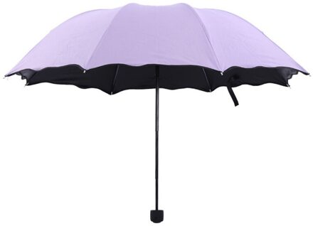 Folding Zon/Regen Winddicht Bloei Paraplu Anti-Uv Mini Lichtgewicht Opvouwbare Winddicht Bloesem Paraplu Met Water Regenkleding 03 paars