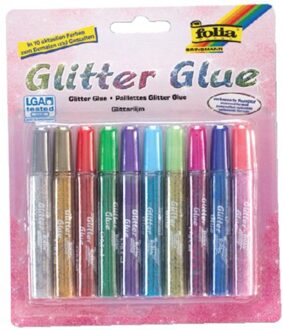 Folia Glitterlijm folia 9.5ml 10 kleuren