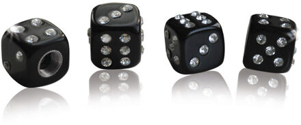 Foliatec AirCaps ventieldoppenset Crystal Cube zwart - 4 stuks