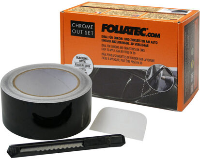 Foliatec 'Chrome Out' Set Matzwart - Folie strip 5cm x 15m FT34141