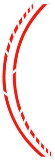 Foliatec PIN-Striping 'Racing' voor velgen Neon-Rood - Breedte = 7mm: 14x 41cm