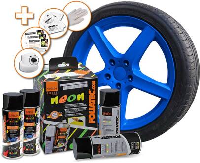 Foliatec Spuitfolie Neon 2 X 400 Ml Blauw Set 4-delig