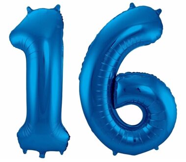 Folie ballon 16 jaar 86 cm - Ballonnen Blauw