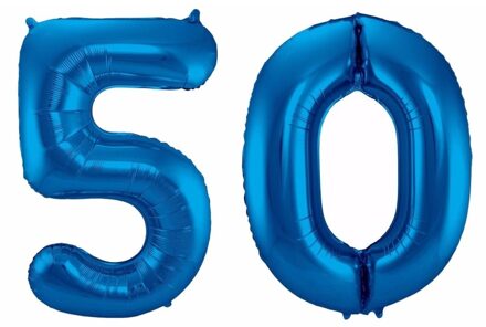 Folie ballon 50 jaar 86 cm - Ballonnen Blauw