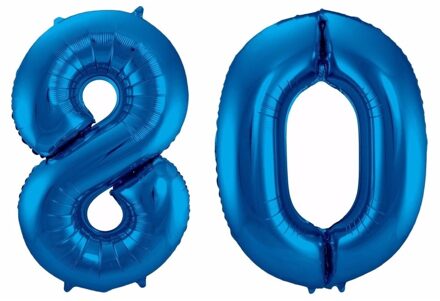 Folie ballon 80 jaar 86 cm - Ballonnen Blauw