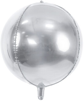 Folie Ballon Bal Metallic Zilver 40cm
