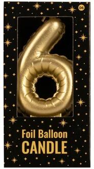Folie Ballon Kaarsje Cijfer '6' Goud Goud - Brons