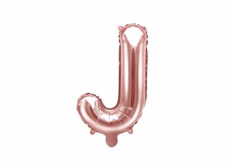 """Folie ballon Letter """"J"""", 35cm, rose goud"""