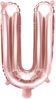 Folie ballon Letter U, 35cm, rose goud