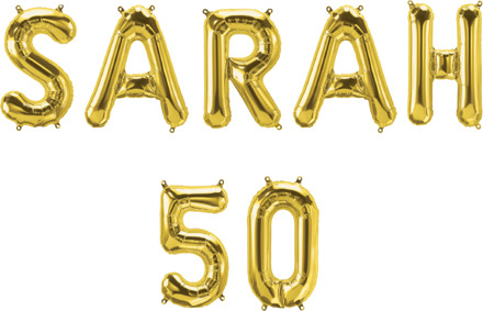 Folie Ballon Letterslinger - Sarah 50 goud