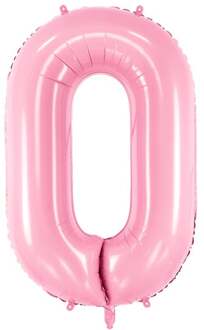 """Folie ballon nummer """"0"""", 86cm, roze"""