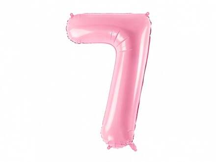 """Folie ballon nummer """"7"""", 86cm, roze"""