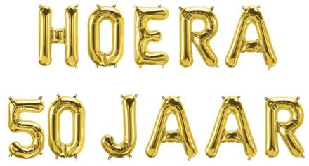 Folie ballon slinger - Hoera 50 jaar goud