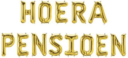 Folie ballon slinger - Hoera Pensioen goud