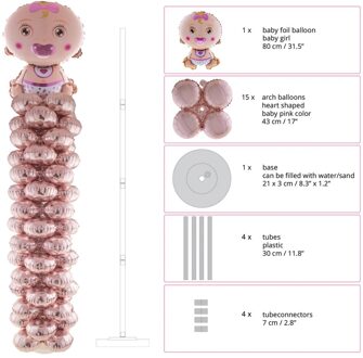 Folie ballonnenpilaar geboorte meisje