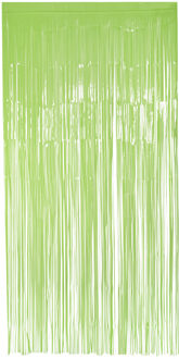 Folie deurgordijn/feestgordijn - neon fluor groen - 100 x 200 cm - Versiering