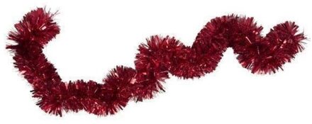 Folie slinger - rood - 15 x 200 cm - slinger - kerstboom decoratie - kerstslinger