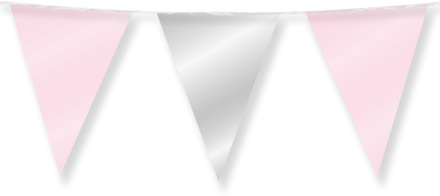 Folie Vlaggenlijn Lichtroze/Zilver (10m) Roze, Zilver - Grijs