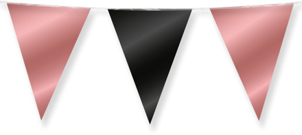 Folie Vlaggenlijn Roségoud/Zwart (10m) Zwart, Roze, Goud - Brons