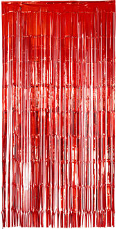 Folie wand/deurgordijn versiering - rood - 200 x 100 cm - Feestdeurgordijnen