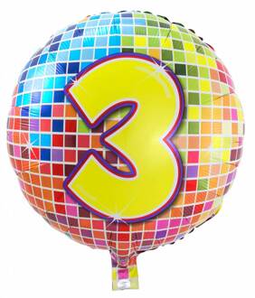 Folieballon 3 JAAR Birthday blocks 43 cm