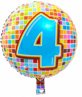 Folieballon 4 JAAR Birthday blocks 43 cm