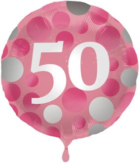 Folieballon 50 Jaar 45 Cm Roze