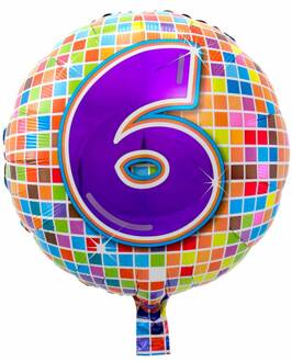 Folieballon 6 JAAR Birthday blocks 43 cm