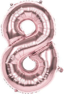 Folieballon '8' Roségoud groot Goud - Brons