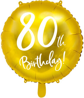 Folieballon 80th Birthday goud (45cm) Goud - Brons