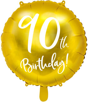 Folieballon 90th Birthday goud (45cm) Goud - Brons