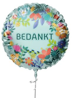 Folieballon 'Bedankt' Flowers (45cm) Multikleur - Print