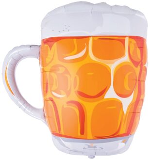 Folieballon Bierglas groot 100cm Geel - Beige - Creme