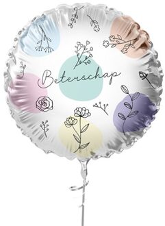 Folieballon Bloemen Beterschap Ø45cm multi