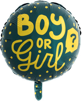 Folieballon Boy Or Girl 45 Cm Groen/geel