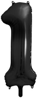 Folieballon Cijfer 1 Zwart (86cm)